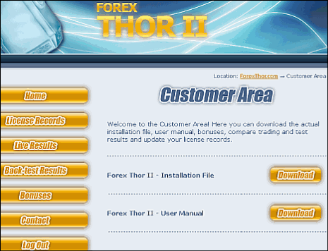 Member login area